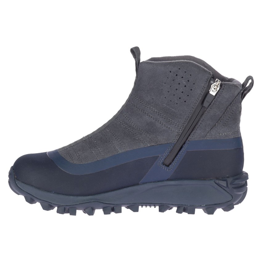 Chaussures Randonnée Merrell Thermo Snowdrift Zip Mid Shell Grise/Bleu Marine Femme | C.G.JGSR